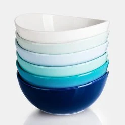 Promo ✨ Sweese Blue Assorted Curved Porcelain Bowls 👏
