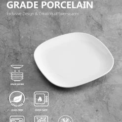 Best Sale ❤️ Sweese Square White Porcelain Plates 🎁 8 Best Sale ❤️ Sweese Square White Porcelain Plates 🎁 -Outlet Serve Gleam Store 2 2 23f7a0d1 303d 4851 b1cd 5b5e92efe720