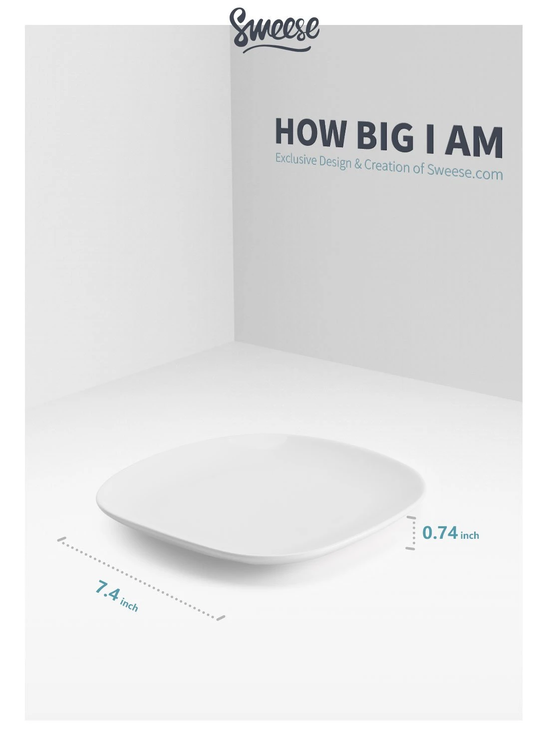 Best Sale ❤️ Sweese Square White Porcelain Plates 🎁 5 Best Sale ❤️ Sweese Square White Porcelain Plates 🎁 - Image 5