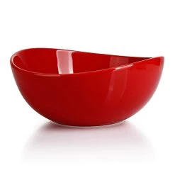 Outlet ❤️ Sweese Red Curved Porcelain Bowls 😍 -Outlet Serve Gleam Store 31OR1 vKzqL