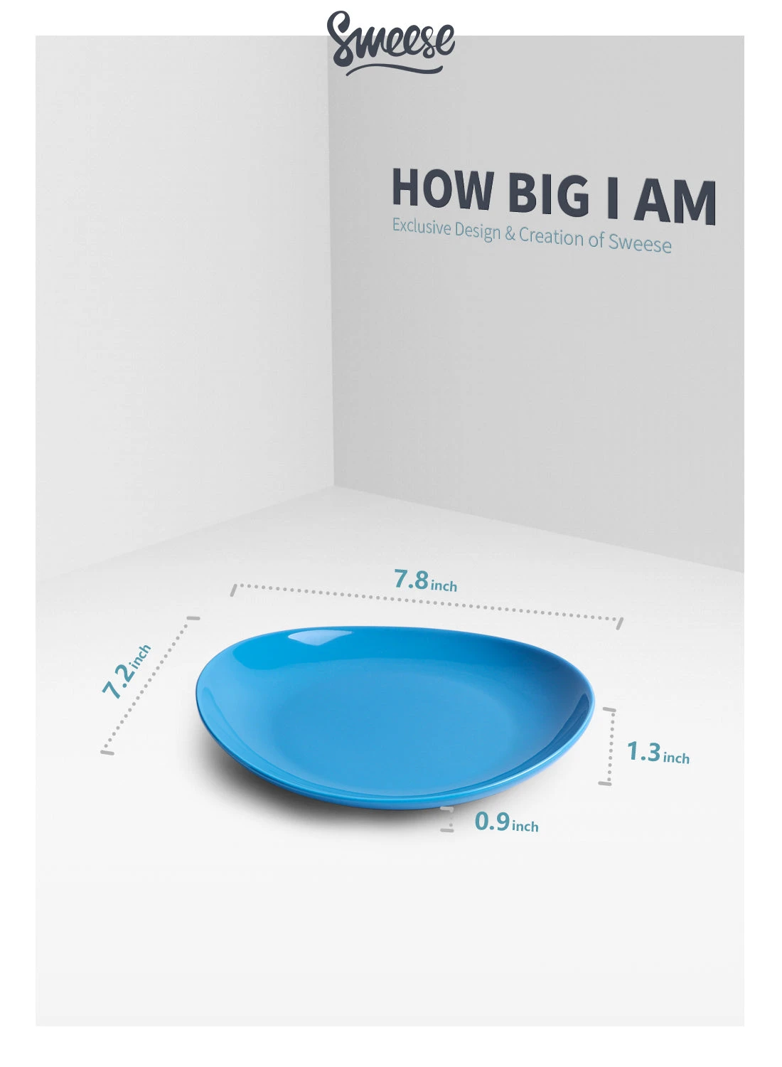 Brand new ๐ Sweese Steel Blue Curved Porcelain Plates โค๏ธ 6 Brand new ๐ Sweese Steel Blue Curved Porcelain Plates โค๏ธ - Image 6