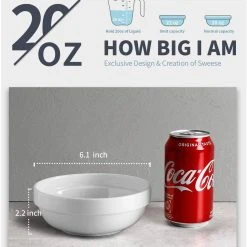 Cheapest ⌛ Sweese White Round Porcelain Stackable Bowls 👏 -Outlet Serve Gleam Store 612a53G2FjL. AC SL1500 65a8268a 9e35 4300 ba52 194267bfc17a