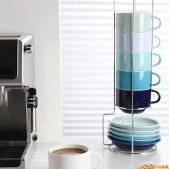 Best reviews of 🥰 Sweese Porcelain Stackable Coffee Cups with Saucers and Metal Stand 🛒 -Outlet Serve Gleam Store 61ly7w0Fx1L. AC SL1500
