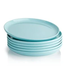 Outlet Serve Gleam Store 27 Wholesale π Sweese Turquoise Round Porcelain Plates, Set of 6 π€©