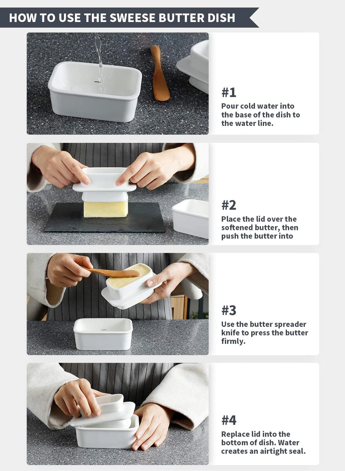 Coupon โ Sweese White French Butter Keeper Crock ๐งจ 7 Coupon โ Sweese White French Butter Keeper Crock ๐งจ - Image 7