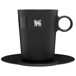 Deals 😀 Stanley The DayBreak Café Latte Cup & Stillness Saucer | 10.6 OZ ✨ -Outlet Serve Gleam Store B2B Web PNG Cafe Latte Cup Stillness Saucer 10 6OZ Matte Black Front