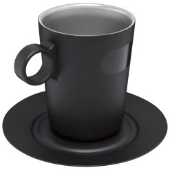 Deals 😀 Stanley The DayBreak Café Latte Cup & Stillness Saucer | 10.6 OZ ✨ -Outlet Serve Gleam Store B2B Web PNG Cafe Latte Cup Stillness Saucer 10 6OZ Matte Black Hero Back
