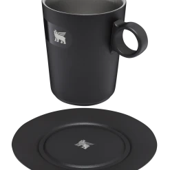 Deals 😀 Stanley The DayBreak Café Latte Cup & Stillness Saucer | 10.6 OZ ✨ -Outlet Serve Gleam Store B2B Web PNG Cafe Latte Cup Stillness Saucer 10 6OZ Matte Black Hero Exploded