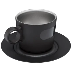 New 💯 Stanley The DayBreak Cappuccino Cup & Stillness Saucer | 6.5 OZ 🥰 -Outlet Serve Gleam Store B2B Web PNG Cappucino Cup Stillness Saucer 6 5OZ Matte Black Hero Back