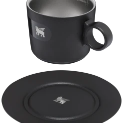 New 💯 Stanley The DayBreak Cappuccino Cup & Stillness Saucer | 6.5 OZ 🥰 -Outlet Serve Gleam Store B2B Web PNG Cappucino Cup Stillness Saucer 6 5OZ Matte Black Hero Exploded