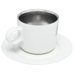 New 💯 Stanley The DayBreak Cappuccino Cup & Stillness Saucer | 6.5 OZ 🥰 -Outlet Serve Gleam Store B2B Web PNG Cappucino Cup Stillness Saucer 6 5OZ Pale Stone Hero Back