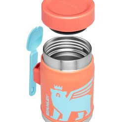 Outlet 🔥 Stanley The Wild Imagination Food Jar + Spork | 14 OZ ✔️ -Outlet Serve Gleam Store B2B Web PNG The Heritage Vacuum Food Jar 14oz Grapefruit Exploded Bottom copy