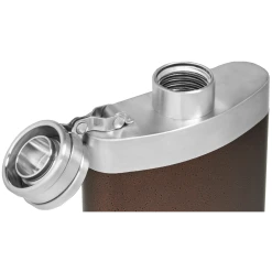 Deals 🎁 Stanley Master Unbreakable Hip Flask | 8 OZ ⭐ -Outlet Serve Gleam Store B2B Web PNG The Master Unbreakable Hip Flask 8oz Bronze Moon Lid Detail