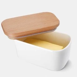 Wholesale โ๏ธ Sweese Airtight Butter Dish with Beechwood Lid โ