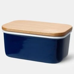 Cheap ⌛ Sweese Rectangle Butter Dish with Beech Wooden Lid 💯 -Outlet Serve Gleam Store Butter Dish with Beech Wooden Lid Navy 4bae57bd 0ba9 40f2 87a0 6fb6a7e6cdc3