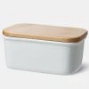 Cheap ⌛ Sweese Rectangle Butter Dish with Beech Wooden Lid 💯