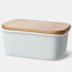 Cheap โ Sweese Rectangle Butter Dish with Beech Wooden Lid ๐ฏ