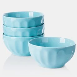 Top 10 โญ Sweese Turquoise Porcelain Fluted Bowls, Set of 4 ๐