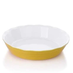 Outlet ๐ Sweese Color Porcelain Pie Plate with Ruffled Edge ๐คฉ 12 Outlet ๐ Sweese Color Porcelain Pie Plate with Ruffled Edge ๐คฉ -Outlet Serve Gleam Store PiePan 9inch Yellow