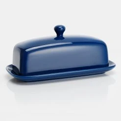 Outlet ⭐ Sweese Porcelain Rectangle Butter Dish with Lid ✔️ -Outlet Serve Gleam Store Porcelain Butter Dish with Lid Navy f4e44489 e8e9 471f 9890 48372dc09300