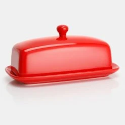 Outlet ⭐ Sweese Porcelain Rectangle Butter Dish with Lid ✔️ -Outlet Serve Gleam Store Porcelain Butter Dish with Lid Red 1024x1024 ce2343ad bbb9 403f 8cb0 7dec3fe86838