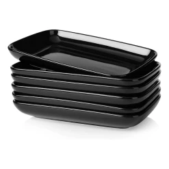 Best Sale 🔔 Sweese Rectangular Salad Plates, Set of 6 👏 -Outlet Serve Gleam Store RectangulardessertPlates 4