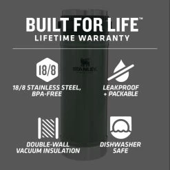 Hot Sale ⭐ Stanley Classic Travel Mug French Press | 16 OZ 🎉 -Outlet Serve Gleam Store Web LIfestyle STAN16OZCLASSICTRAVELFRENCHPRESSH.GREEN 1