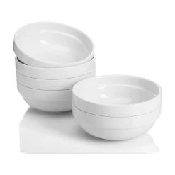 Cheapest ⌛ Sweese White Round Porcelain Stackable Bowls 👏
