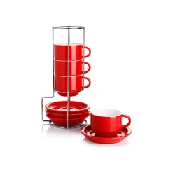 Best Sale 🌟 Sweese Stackable Coffee Cups with Saucers and Metal Stand ⭐ -Outlet Serve Gleam Store coffeecupswithsaucerandmetalstand 4231dd57 c424 447d beb7 deea3ccf8ab2