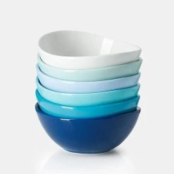Promo ✨ Sweese Blue Assorted Curved Porcelain Bowls 👏 -Outlet Serve Gleam Store curvebowlset