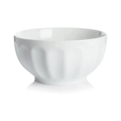 Discount 👍 Sweese White Fluted Porcelain Bowls, Set of 6 ⭐ -Outlet Serve Gleam Store flutedbowl