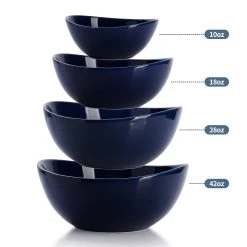 Budget 🎉 Sweese Navy Curved Porcelain Bowls ✔️ 10 Budget 🎉 Sweese Navy Curved Porcelain Bowls ✔️ -Outlet Serve Gleam Store nestingbowlssetnavy
