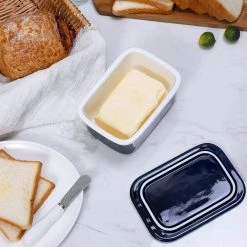 Budget 🌟 Sweese Porcelain Butter Dish with Lid 🥰 -Outlet Serve Gleam Store sweese butter dish navy2