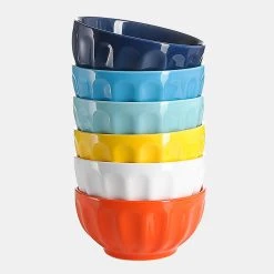 Deals ⭐ Sweese Multicolor Fluted Porcelain Bowls ⭐